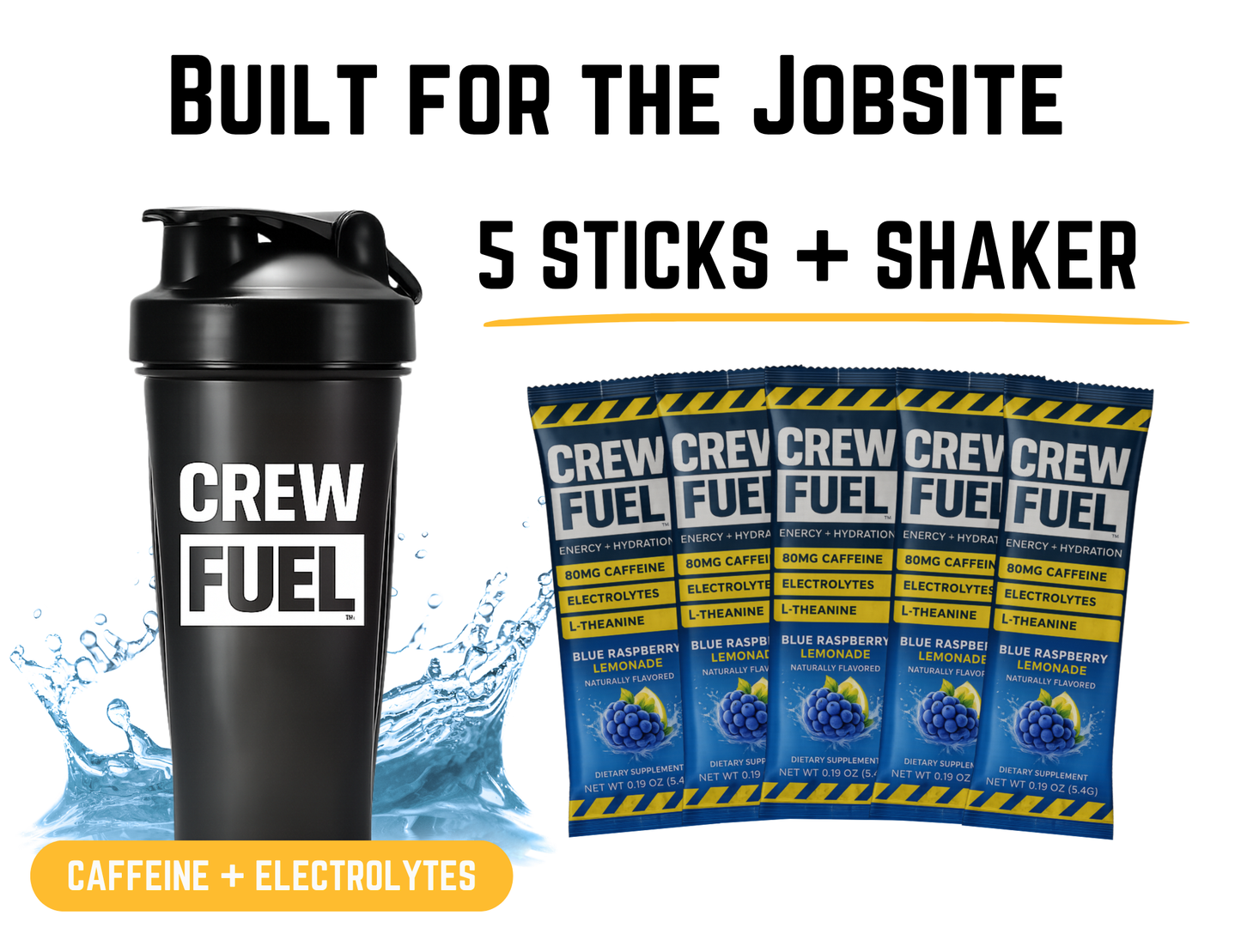 CrewFuel Sampler Kit | Shaker plus 5 Sticks